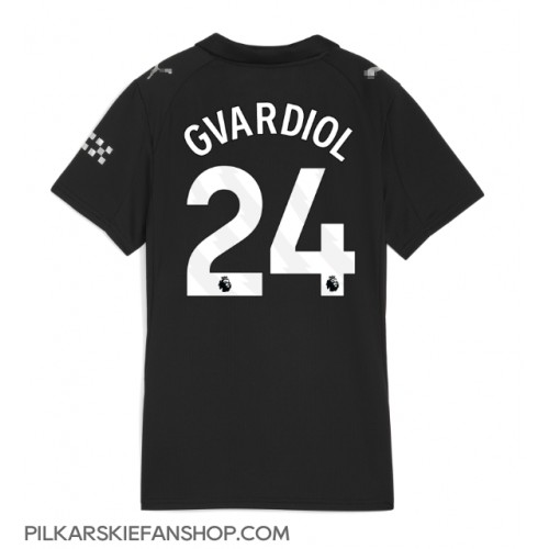Koszulka piłkarska Manchester City Josko Gvardiol #24 Strój wyjazdowy dla kobiety 2025-26 tanio Krótki Rękaw Koszulka piłkarska Manchester City Josko Gvardiol #24 Strój wyjazdowy dla kobiety 2025-26 tanio Krótki Rękaw